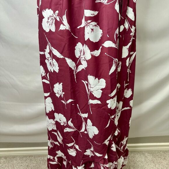 BLOOMCHIC Bloom Floral Ruffle Knot Side Wrap Dress Pink Size 10 - Picture 6 of 14